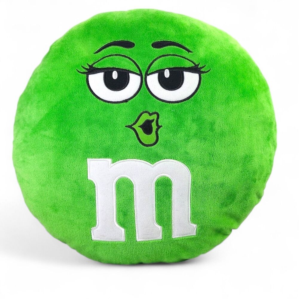 M&M's Green Round 14” Plush Throw Pillow Decor